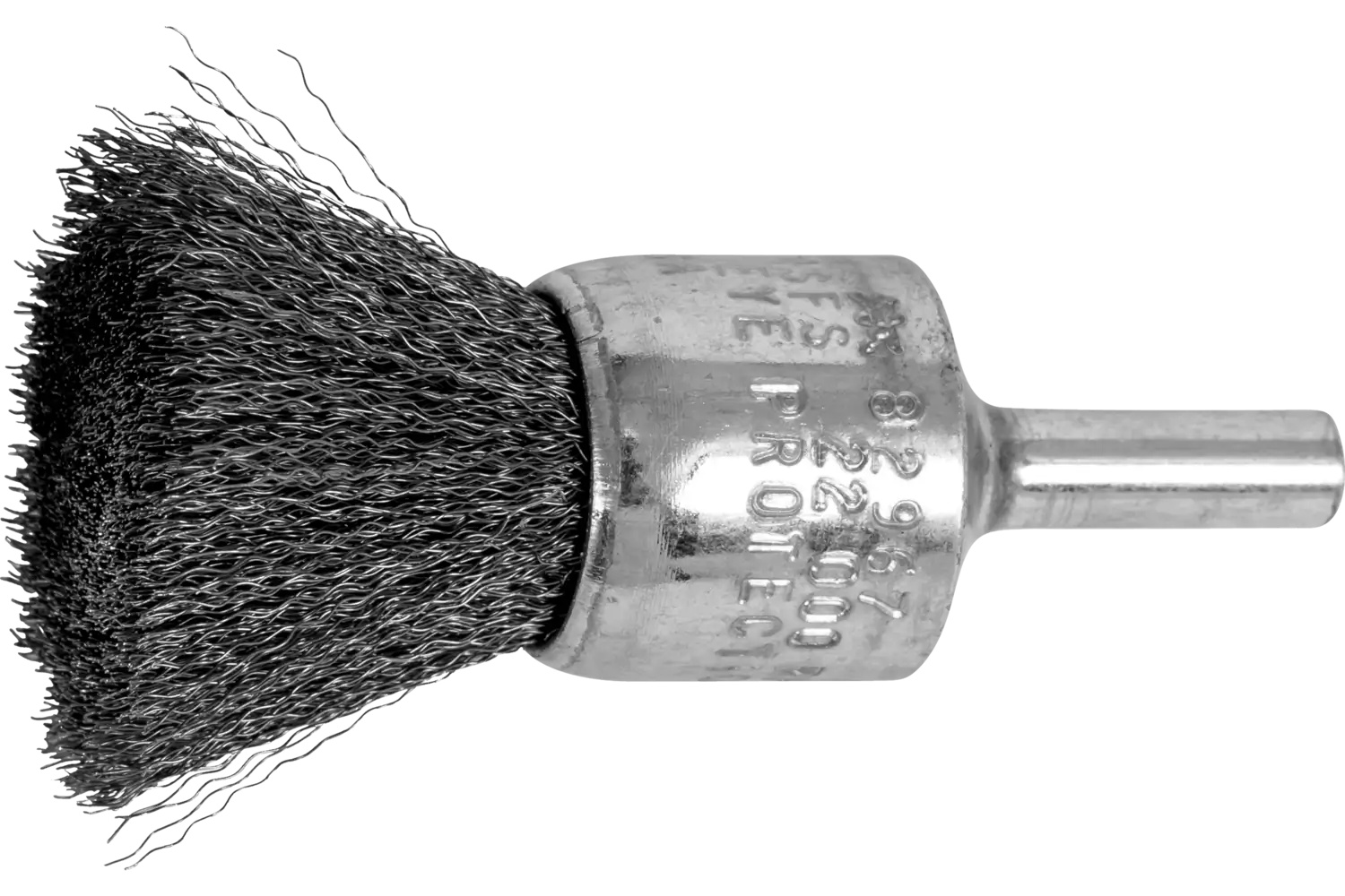 Picture of Pferd Crimped Wire End Brush 3/4" Dia. .006 Carbon Steel 1/4" Shank